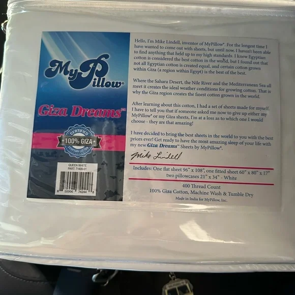 Giza Dreams Queen Sheet Set in White - Picture 2 of 2